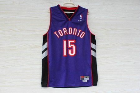 Maillot De Basket Toronto Raptors Vince Carter 15 Eyed Tennis Fans Front Violet Noir